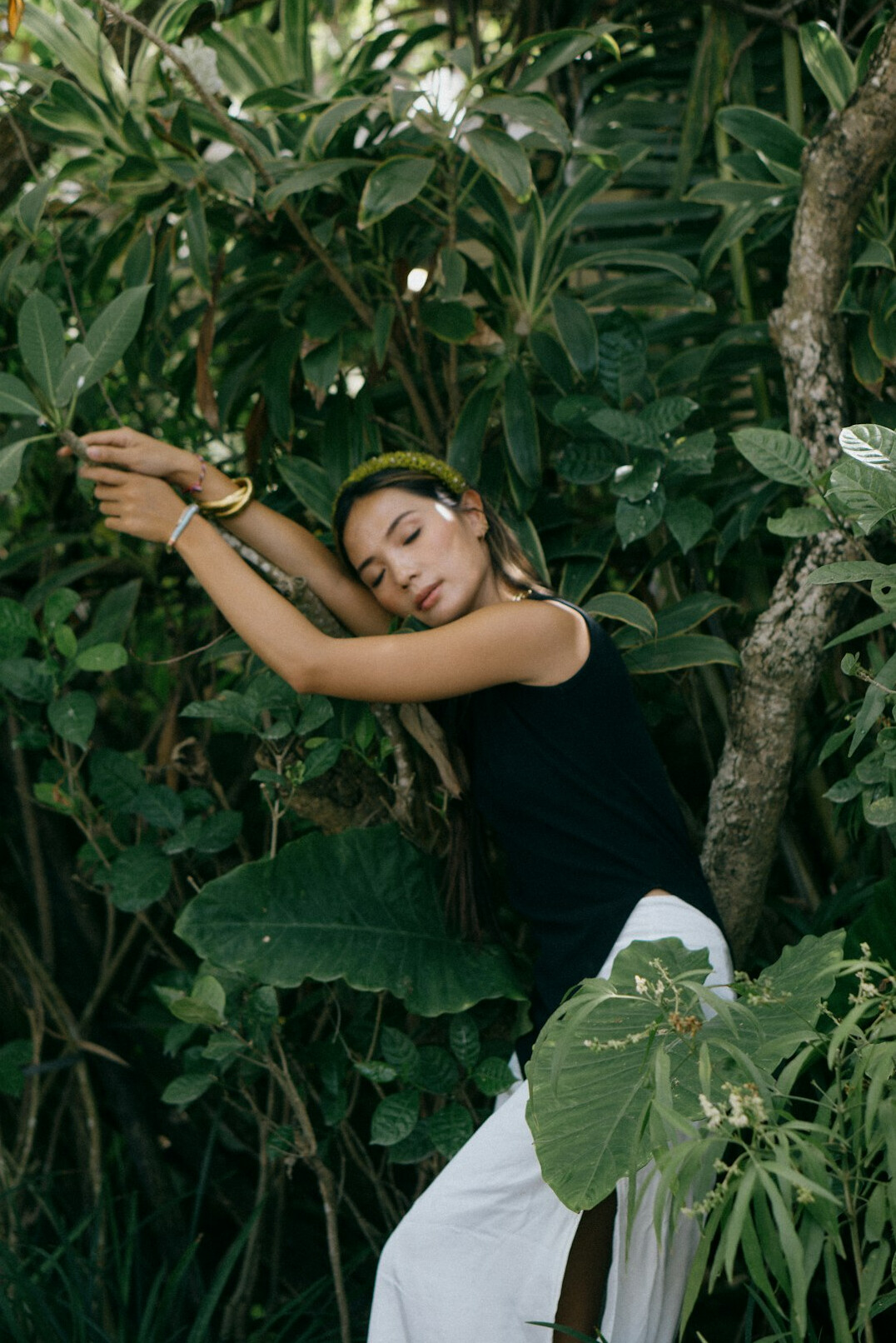 model doing yoga in bali