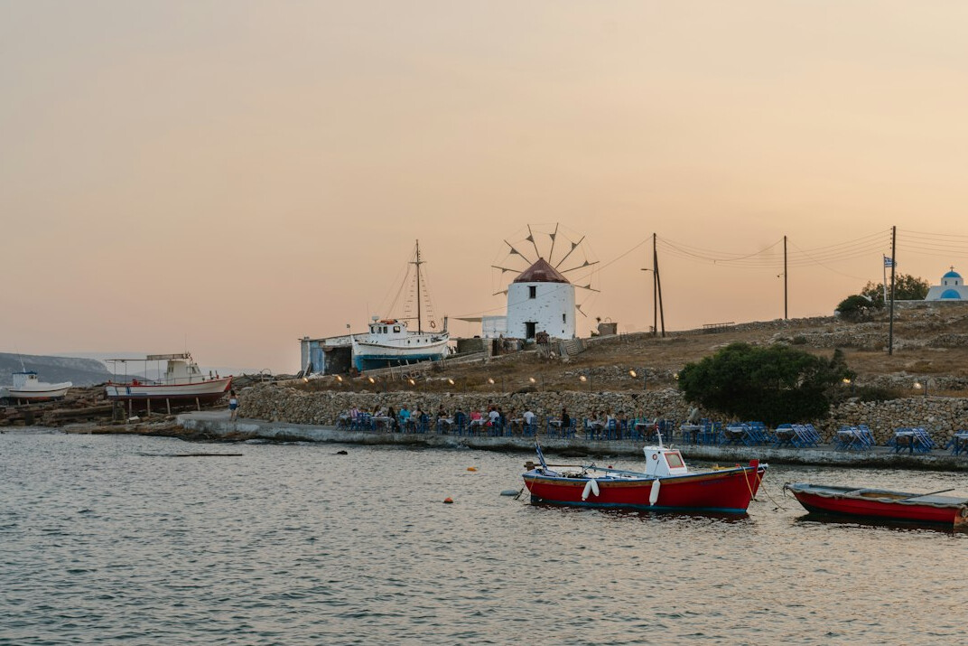greek island beach sunset
