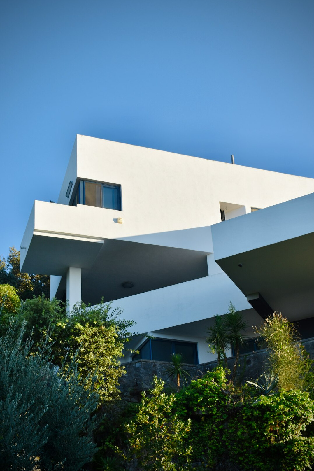 Modern architect-designed villa with large glass facade