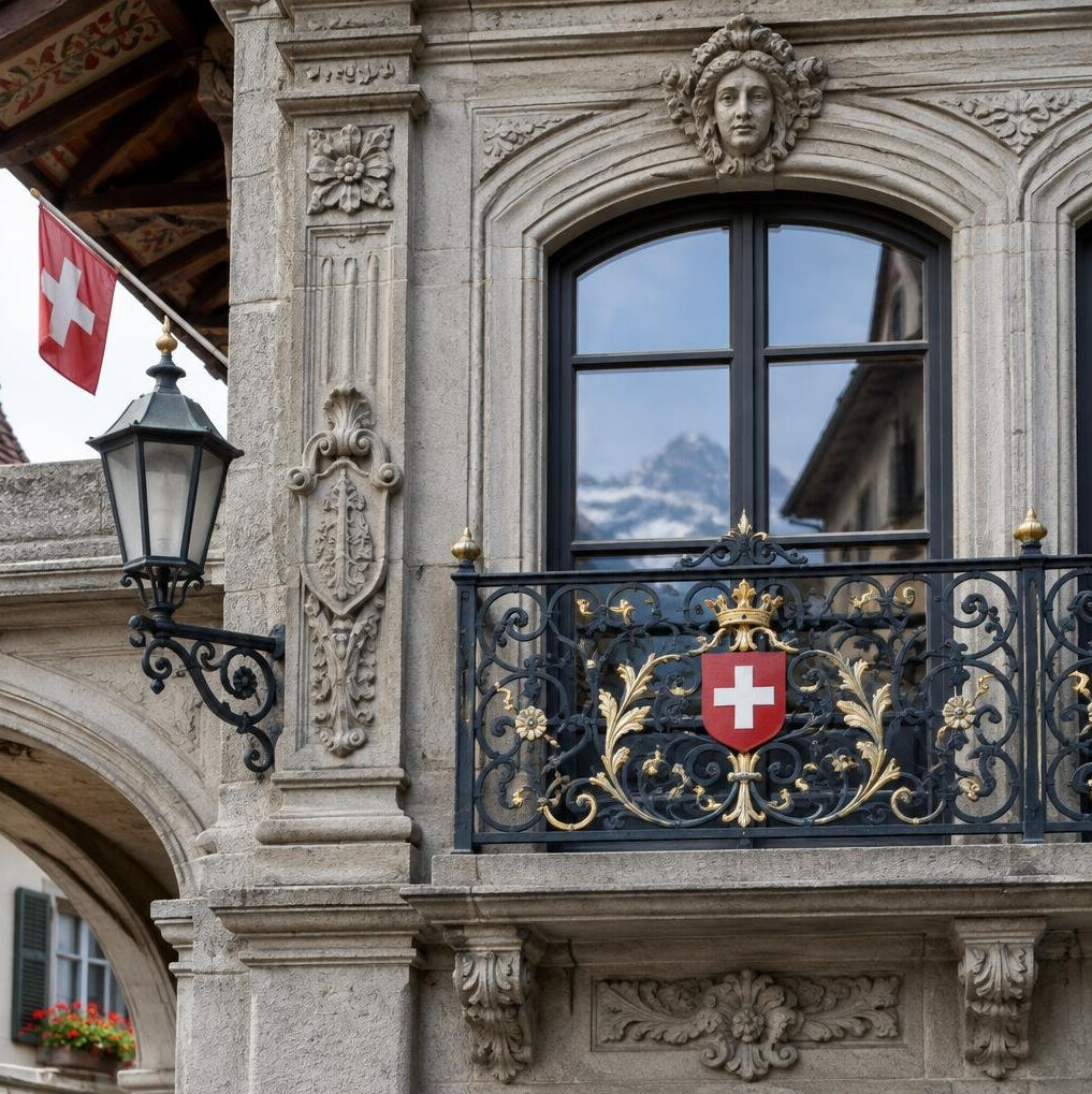 Close-up of ornate architectural facade details