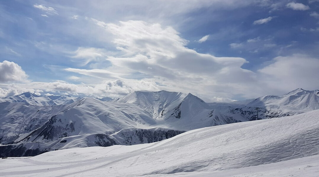 snowy mountain resort